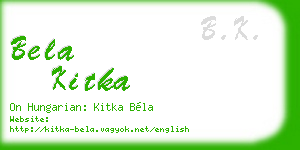 bela kitka business card